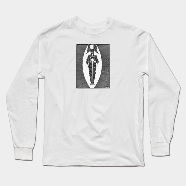 An antique etching of a knight holding a sword Long Sleeve T-Shirt by mike11209